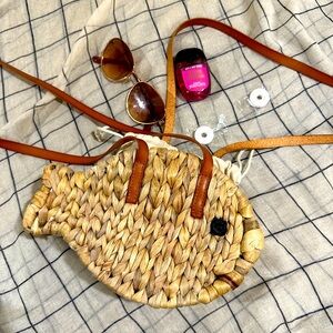 ZARA wicker fish purse